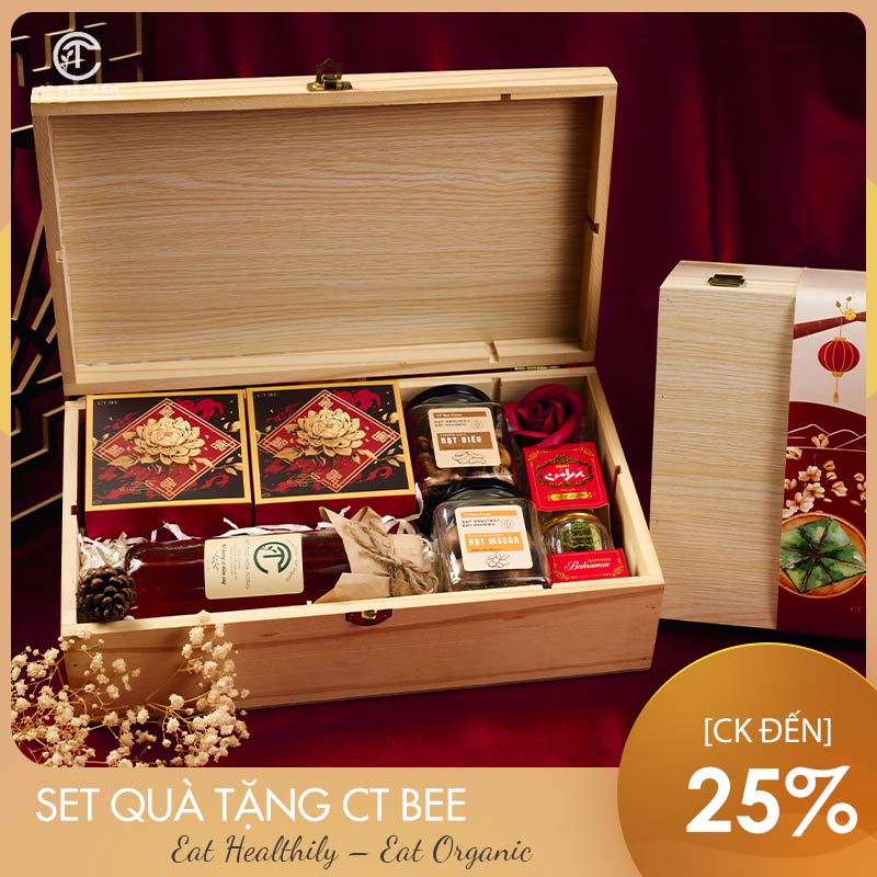 Set quà tết 2025 cho sức khỏe, quà biếu nông sản CT Bee Farm